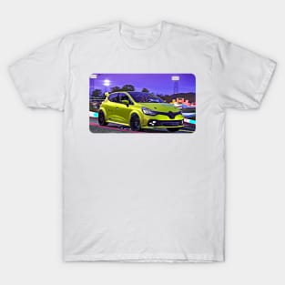 Renault Clio RS Cup Cartoon Drawing Action Print T-Shirt